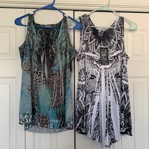 Lot of 2 women’s size medium sleeveless shirts 1- Dress Barn 1- Unity World Wear